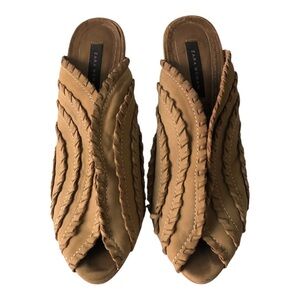 Zara Women Tan Peep-Toe Shoes